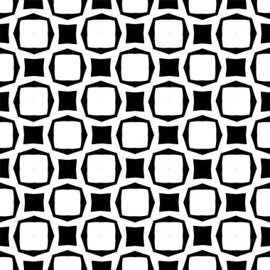 Kusursuz Siyah ve Beyaz Düzensiz Yuvarlak Çizgiler Soyut Arkaplan Deseni. Çizgili elementlerden tekrarlanan geometrik fayanslar. Modern stil soyut dokular. Tekrarlayan geometrik çizgili elementler. Kusursuz Siyah ve Beyaz.