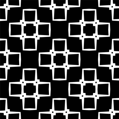 Kusursuz Siyah ve Beyaz Düzensiz Yuvarlak Çizgiler Soyut Arkaplan Deseni. Çizgili elementlerden tekrarlanan geometrik fayanslar. Modern stil soyut dokular. Tekrarlayan geometrik çizgili elementler. Kusursuz Siyah ve Beyaz.