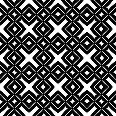 Kusursuz Siyah ve Beyaz Düzensiz Yuvarlak Çizgiler Soyut Arkaplan Örnekleri. Kusursuz desen. Modern stil soyut doku. Çizgili elementlerden geometrik fayanslar tekrarlanıyor.