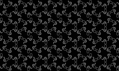 Siyah vintage çan sembollerinin kare, pürüzsüz arkaplan deseni farklı boyutlarda ve opaktır. Desen eşit şekilde doldurulmuş. Beyaz arkaplan üzerine illüstrasyon. Soyut siyah noktasız desen. Modern geometrik doku. Soyut arkaplan tekrarlanıyor