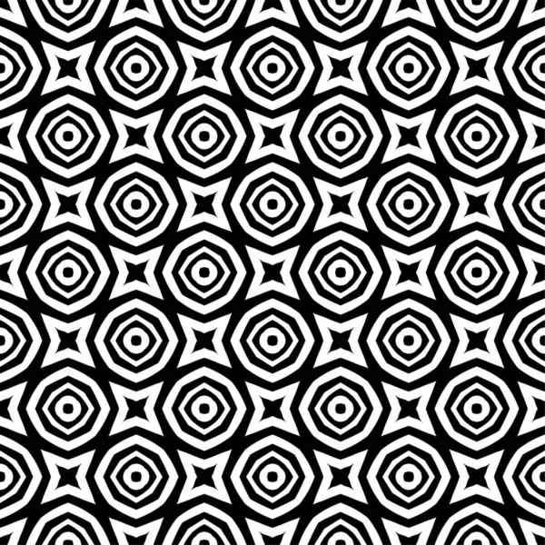 几何无缝正方形 菱形对称黑白背景 趋势单色线格 抽象几何背景设计 无缝隙黑白图案 有黑色对角线的无缝隙图案 — 图库照片