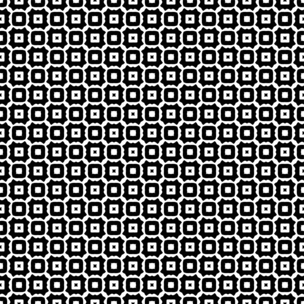 Abstraktní Geometrické Bezešvé Vzor Čtverec Kosočtverec Symetrie Černé Bílé Pozadí — Stock fotografie
