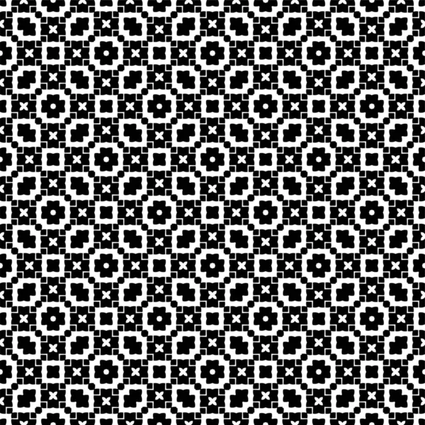 Abstract Geometrisch Naadloos Patroon Vierkant Rhombus Symmetrie Zwart Wit Achtergrond — Stockfoto