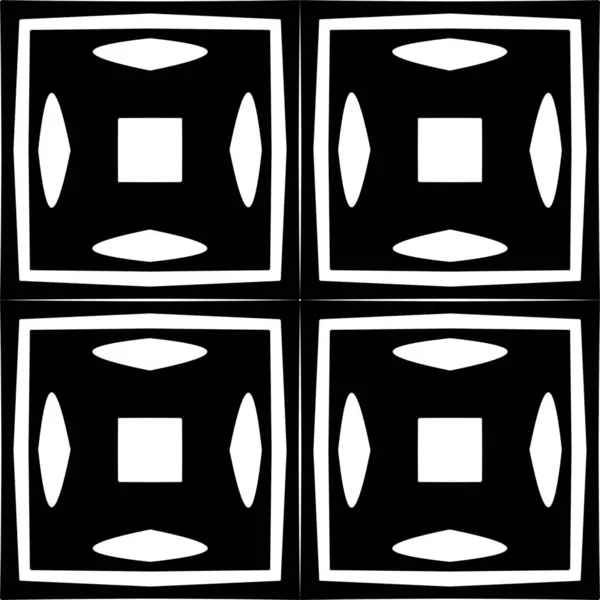 Motif Géométrique Abstrait Sans Couture Carré Losange Symétrie Fond Noir — Photo