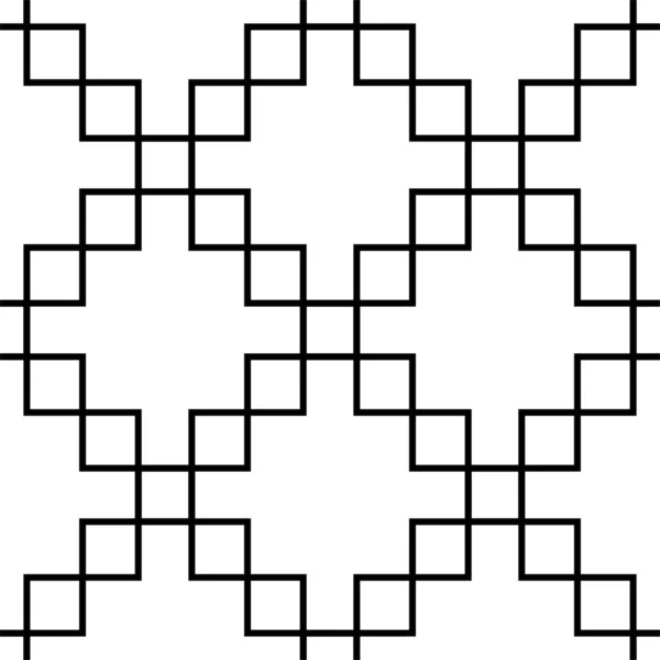 无缝隙黑白色不规则环线过渡摘要背景模式 无缝模式 现代时尚抽象纹理 从条纹元件中重复几何图形 具有交叉细长直线的曲线线几何图案 — 图库照片