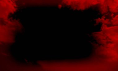 Siyah zemine karşı şeffaf dumanlı koku ve aromatik tütsü kokusu. Siyah arkaplanda soyut duman sisi. İzole edilmiş siste sisli doku. Gerçek duman dışarıya doğru patlıyor. Çimento zemininde..