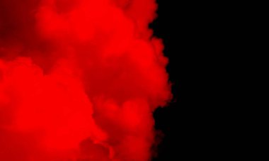 Siyah zemine karşı şeffaf dumanlı kokular ve aromatik tütsü girdapları. Siyah bir zeminde soyut duman sisi. İzole edilmiş siste sisli doku. Gerçek yeşil duman dışarıya doğru patlıyor. Çimento zemininde patlıyor..