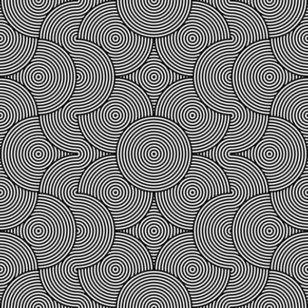 Abstrakt Sömlös Mönster Modern Geometrisk Bakgrundupprepad Monokrom Mönster Med Koncentriska — Stockfoto