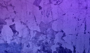 Soyut Mor ve pürüzlü duvar dokusu arkaplanı. Duvar dokusunun farklı tonlarına sahip. Vintage grunge desen iç dekorasyonu, eski dekoratif desen kaba tasarım arkaplanı. Boya Duvarının Soyulması.