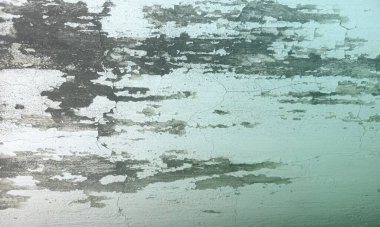 Soyut ve pürüzlü yeşil duvar dokusu arkaplanı. Duvar dokusunun farklı tonlarına sahip. Vintage grunge doku iç dekorasyonu, eski dekoratif desen kaba tasvir edilmiş mistik dokular. Boya Duvarının Soyulması.