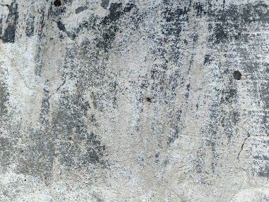 Siyah ve beyaz titreşimli tamamlanmamış duvar. Eski beton duvarın dokusu. Açık gri renkli çimento desenli beton duvar. Gri pastel, sert, çatallı beton, beton, alçıdan duvar, düz, soluk arkaplan boyalı..