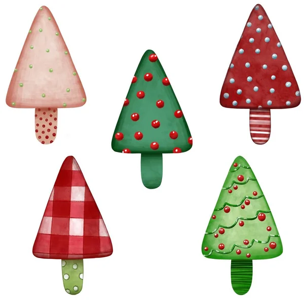 Stilize Noel ağacı. Noel ağacının minimalist bir çizimi. Bir kart, poster, yücelik için Noel illüstrasyonu.