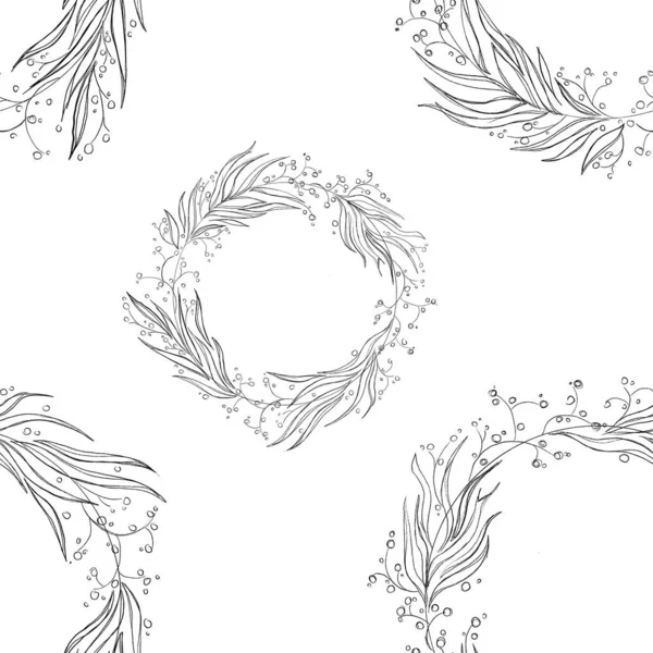 Bezproblémový Vzor Květinovým Minimalistickým Potiskem Vzory Textil Tapety Balicí Papír — Stock fotografie