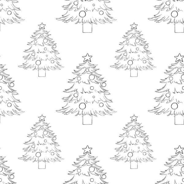 전나무의 이미지를 바다없는 최소의 패턴이었습니다 액세서리 장식용 크리스마스 — 스톡 사진