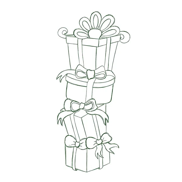Illustration Christmas Gifts Minimalist Illustration — Stock Photo, Image