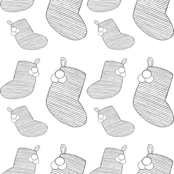 Płynny Wzór Świątecznej Skarpetce Minimalistyczny Wzór Tekstylia Tkaniny Tapety Pocztówki — Zdjęcie stockowe