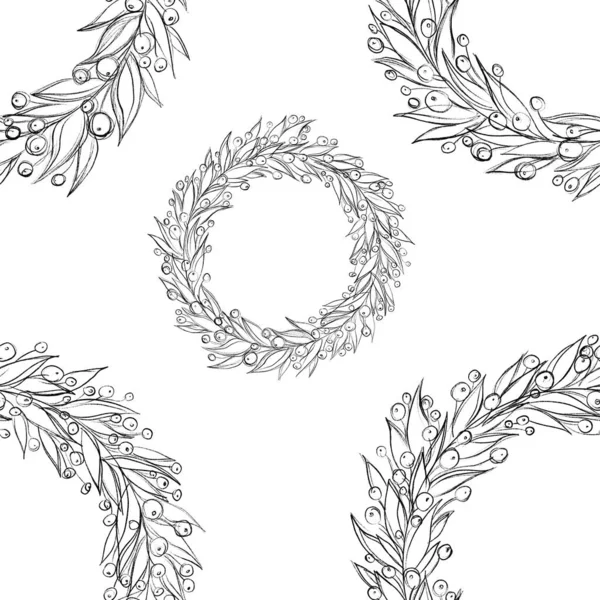 Nahtloses Muster Mit Minimalistischen Floralen Ornamenten Muster Für Textilien Textilien — Stockfoto