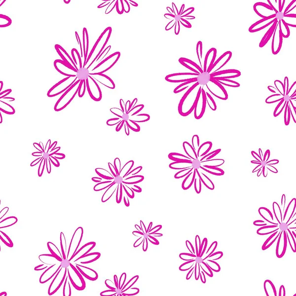 Seamless Pattern Drawn Bright Flowers Pattern Textiles Clothes Fabrics Postcards — Stock Photo, Image