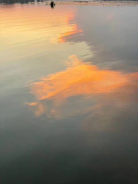 Яркое Фото Заката Яркое Оранжевое Небо — стоковое фото
