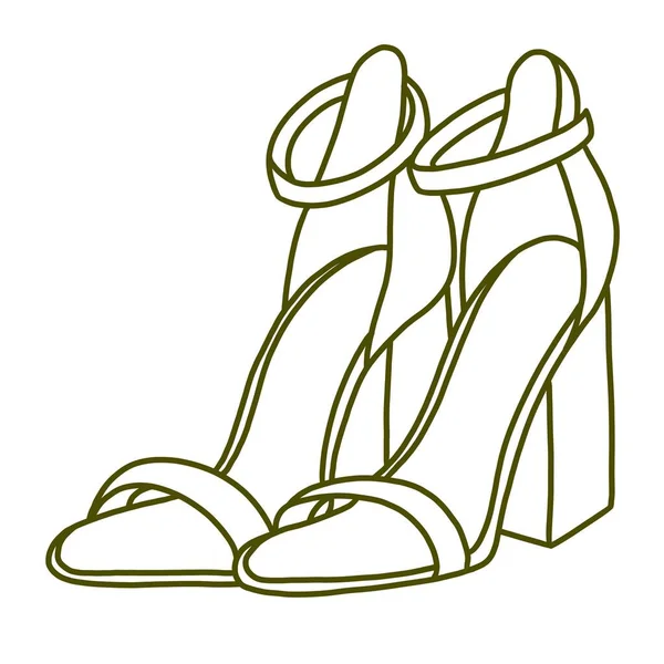 Minimalist illustration of women\'s heels. Illustration for logo, poster, screensaver, postcard.