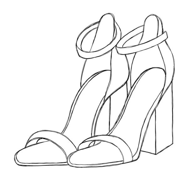 Мінімалістична Ілюстрація Жіночих Каблуків Ілюстрація Логотипу Плаката Зберігача Екрана Листівки — стокове фото