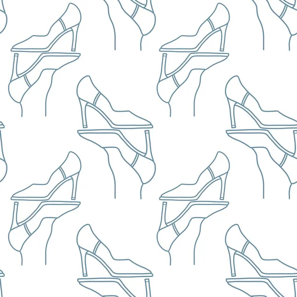 Мінімалістичний Безшовний Візерунок Жіночими Підборами Візерунок Обгортання Паперу Карт Текстилю — стокове фото