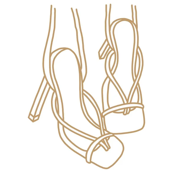 Minimalistyczna Ilustracja Damskich Butów Kobiece Obcasy Narysowane Ręcznie Ilustracja Logo — Zdjęcie stockowe