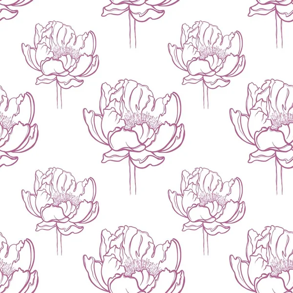 Seamless Pattern Peonies Pattern Textiles Clothing Wallpaper Printing Stationery Accessories — Stock Photo, Image