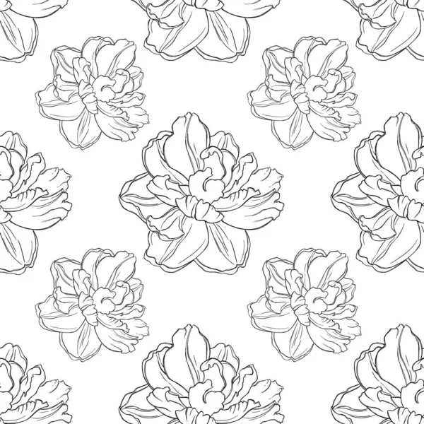 Minimalist seamless pattern with a floral print. Pattern for textiles, wrapping paper, wallpaper, clothing, fabrics, cards, envelopes, invitations.