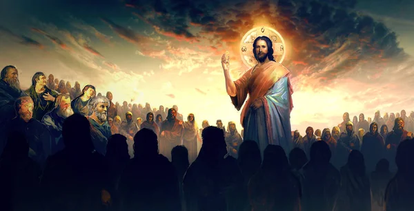 Jezus Uczy Górze — Zdjęcie stockowe