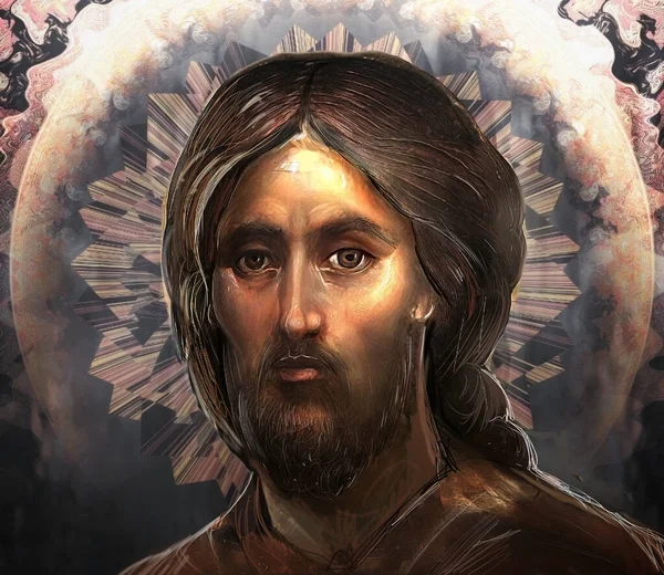 Porträtdarstellung Von Jesus Christus — Stockfoto