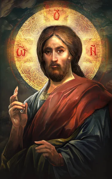 Illustrazione Digitale Icona Gesù Cristo — Foto Stock