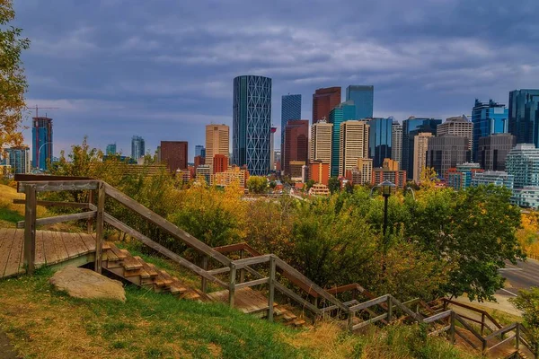 Moody Clouds Downtown Calgary Fall — Stock Photo, Image