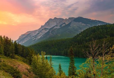 Banff Dağlarının Üzerinde Yaz Gündoğumu