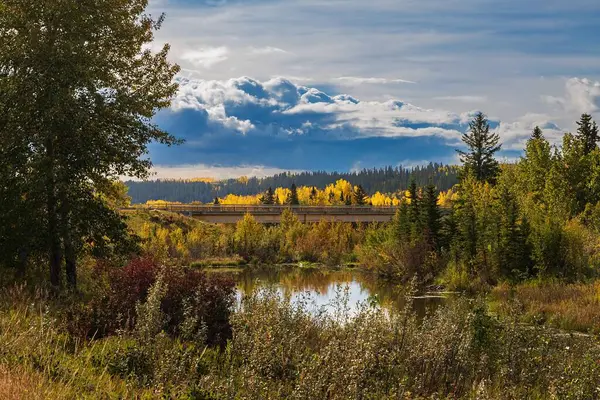 Herbst Park Landschaft Cochrane lizenzfreie Stockbilder