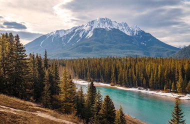 Güneş Banff Dağı Vadisi 'nde parlıyor