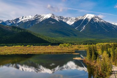 Yazın Banff Dağlarının Panoraması