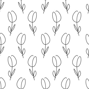 Basit, tek sıra şeklinde çiçekler. Modern kusursuz desen.