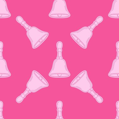 Kızsal, pürüzsüz desen. Elle çizilmiş pembe okul çanları. Okul, kırtasiye, el işi ve yaratıcı projeler için mükemmel..