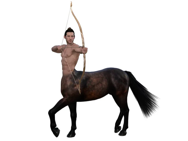 Rendering Retrato Belo Centauro Masculino Posando Seu Corpo Isolado Com — Fotografia de Stock
