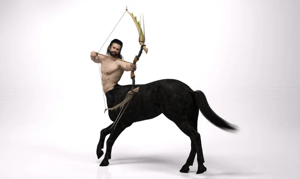 Rendering Ett Porträtt Den Stiliga Manliga Centauren Poserar Sin Kropp — Stockfoto