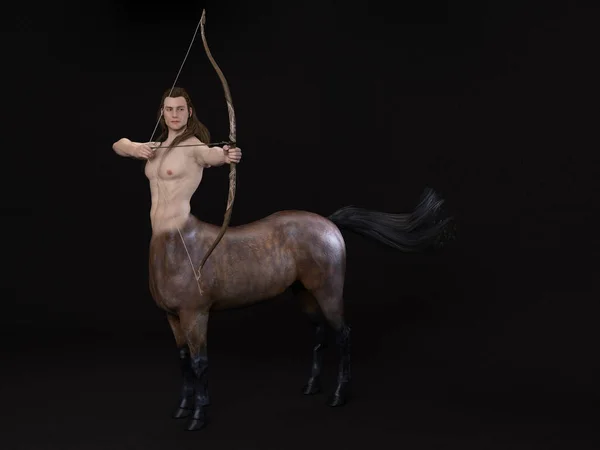 Rendering Porträt Des Hübschen Männlichen Zentauren Der Seinen Körper Mit — Stockfoto