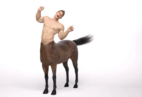 Rendering Een Portret Van Knappe Man Centaur Poseert Zijn Lichaam — Stockfoto