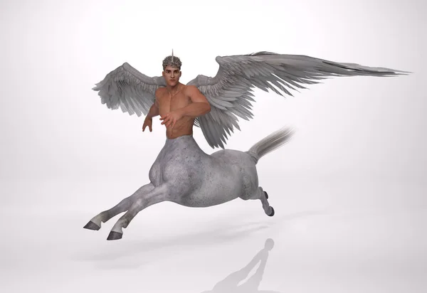 Rendering Retrato Criatura Unicórnio Masculino Com Asas Personagem Fantasia Pegasus — Fotografia de Stock