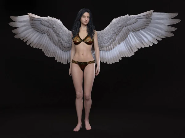 스튜디오 개념이 날개달린 아름다운 천사의 — 스톡 사진