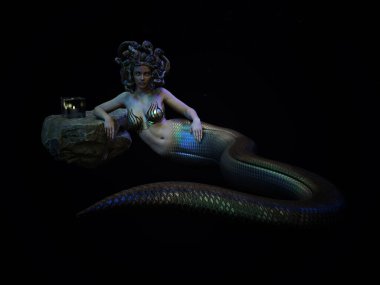 3D Render: Yunan Mitolojisinden Gorgon karakteri Medusa