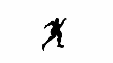 3B Render: bir siluet erkek karakter beyaz arkaplan, arka plan yüzme tarzı gerçekleştirir