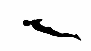 3D Render: bir siluet erkek karakter beyaz arka plan, kenar görünüm ile kelebek tarzı yüzer