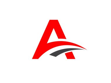 Yaratıcı kırmızı ve gri renkli bir harf logosu tasarımı 