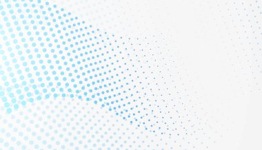 Noktalı ve beyaz arkaplanlı mavi gradyan renk soyut arkaplan tasarımı. 